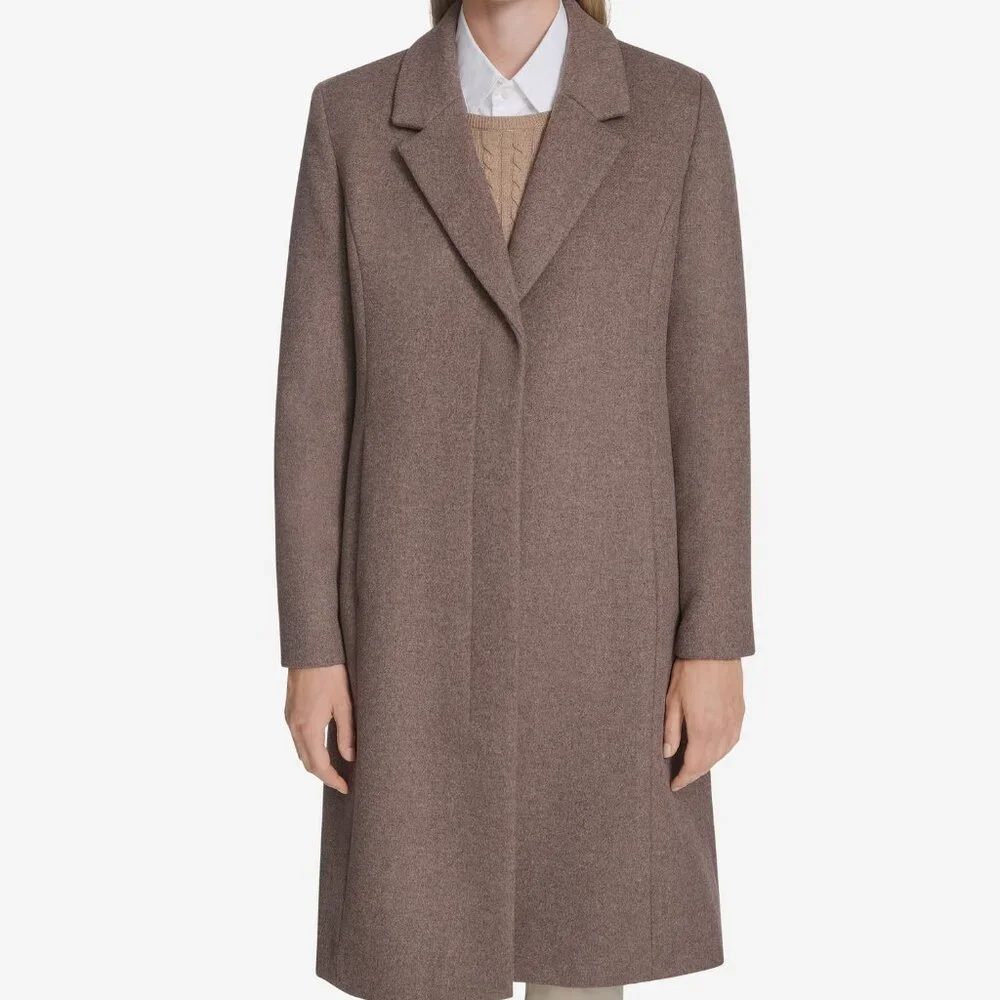 Cole Haan Knotch Lapel Wool Coat - Picture 1 of 6